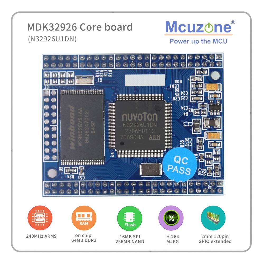 MDK32926 코어 보드 N32926U1DN 256MB NAND 카메라 MAC JPEG H.264 코덱 오디오 리눅스 HS USB [Mcuzone-17]