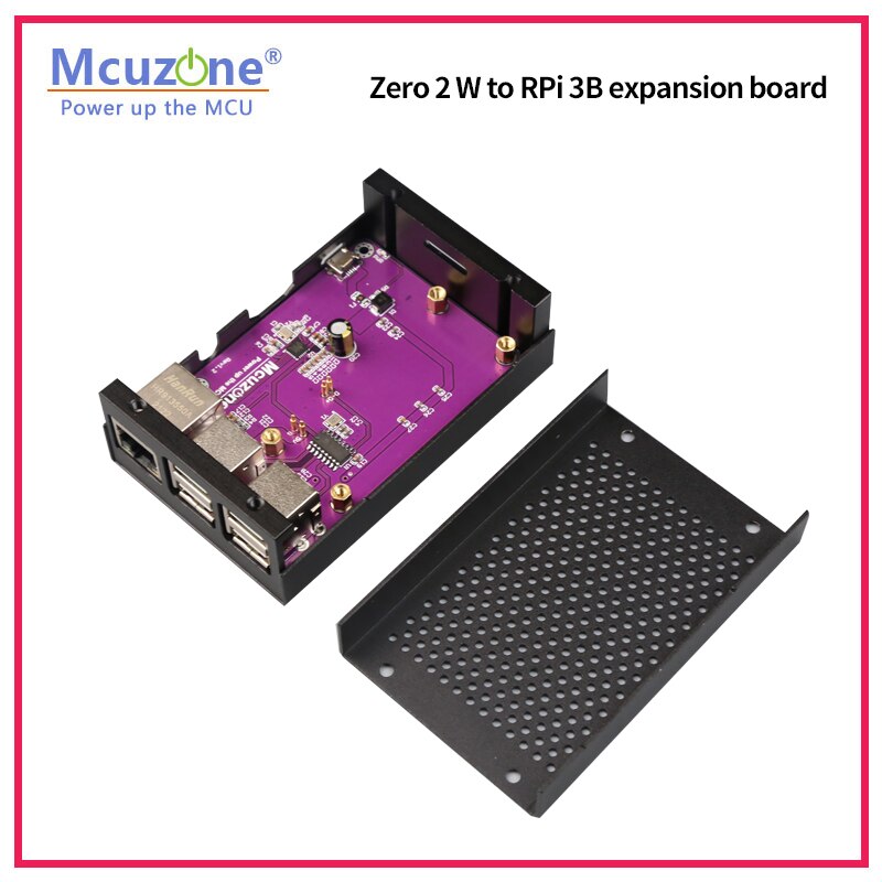 Zero 2 W to Raspberry pi 3B 확장 보드 100Mbps 이더넷 및 USB 호스트 금도금 프로브 연결 [Mcuzone-20]