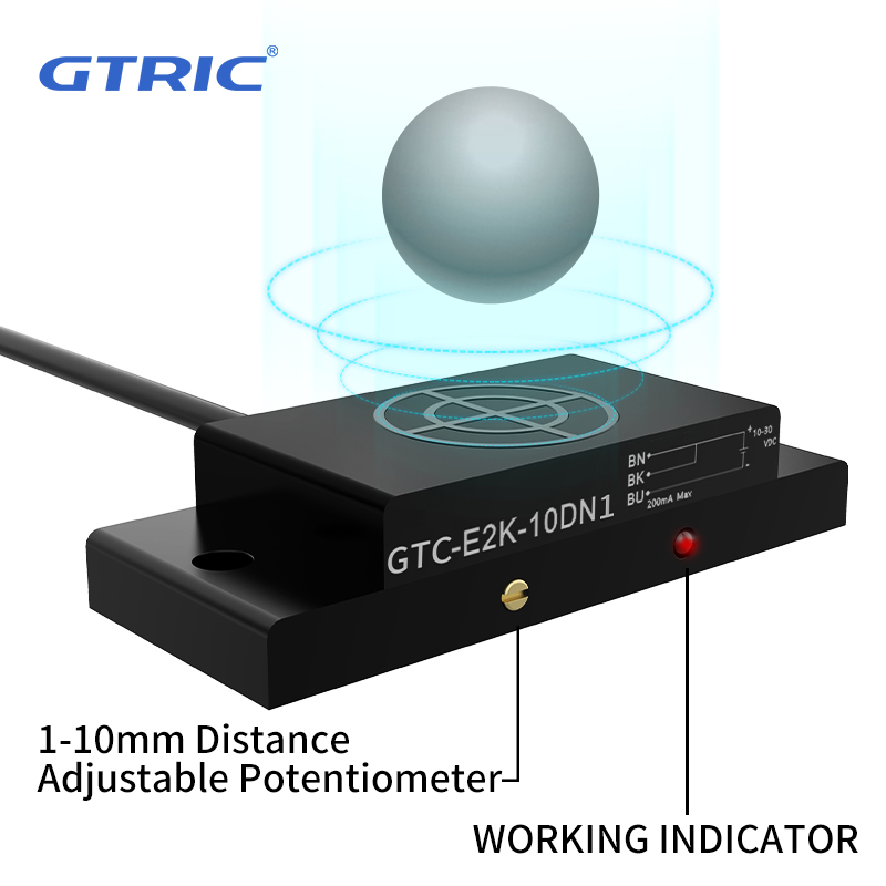 square E2K 시리즈 용량 성 스위치 IP67 거리 조절 가능한 NPN PNP NO NC 용량 성 근접 센서 [GTRIC-42]