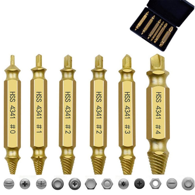 손상된 나사 추출기 드릴 비트 세트 깨진 나사 볼트 제거기 철거 도구 4PCS 5PCS 6PCS [OA49-133]