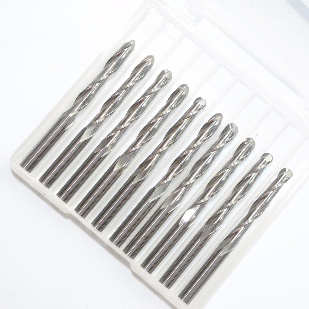 Cnc 솔리드 카바이드 텅스텐 엔드밀 목공 밀링 커터 2 플루트 볼 노즈 엔드밀 릴리프 조각 4mm x 25mm -10 개 [OA57-285]
