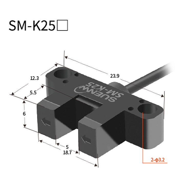SM-K25P PNP DC 5-24V 슬롯형 광전 스위치 센서 원점 리미트 센서 선 길이 1M PM-K25P 대체 EE-SX951P [SUENW-28]
