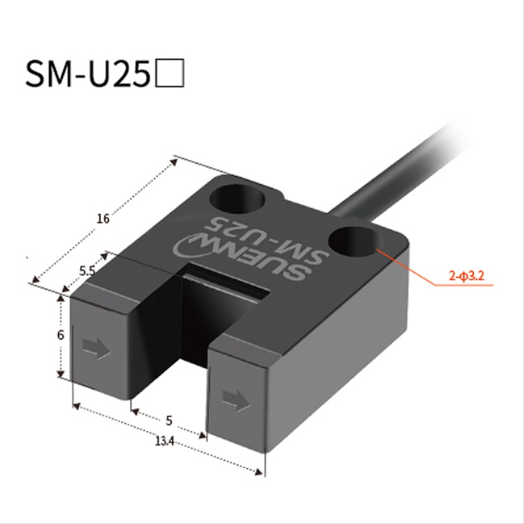 SM-U25P PNP DC 5-24V 슬롯형 광전 스위치 센서 원점 리미트 센서 선 길이 1M PM-U25P 대체 EE-SX951P [SUENW-30]