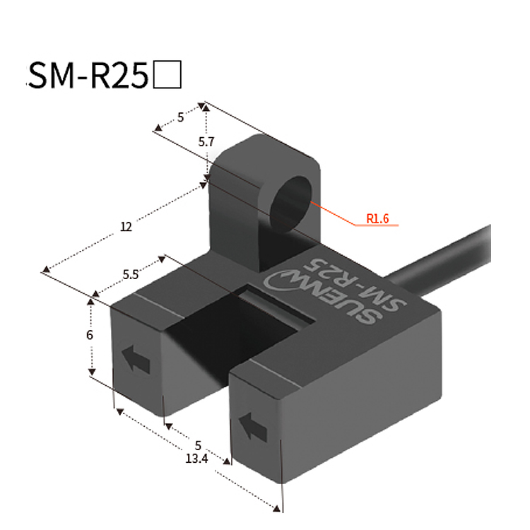 SM-R25P PNP DC 5-24V 슬롯형 광전 스위치 센서 원점 리미트 센서 선 길이 1M PM-R25P 대체 EE-SX951P [SUENW-32]