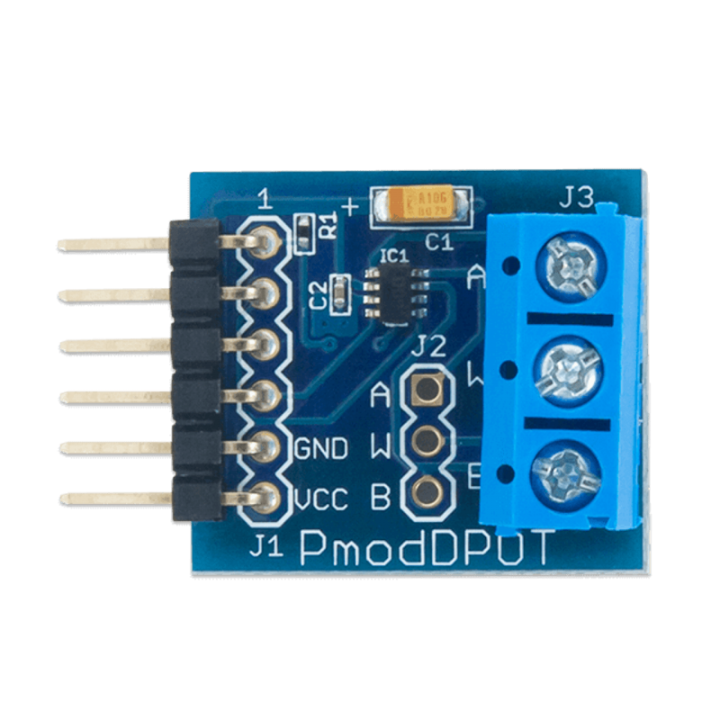 Pmod DPOT - AD5160 10kΩ 디지털 포텐시오미터 모듈 [DGLT-410-239]