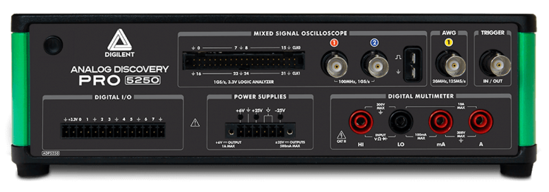 Analog Discovery Pro 5250(BNC 프로브 번들) - 올인원 1GS/s 100MHz 혼합 신호 오실로스코프/펑션 제너레이터/파워 서플라이/디지털 멀티미터 [DGLT-471-058]