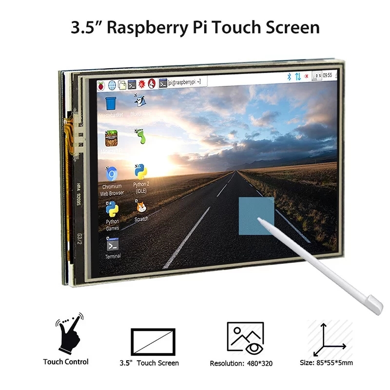 Elecrow RR035 - 라즈베리파이 3 B/4 B용 3.5인치 480x320 터치 TFT 디스플레이 보드 [RPA03510R]