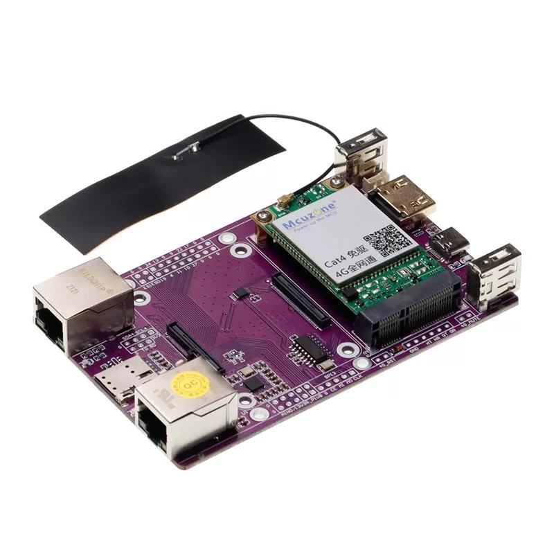 Mcuzone CM4-4G IO Board - 라즈베리파이 컴퓨터 모듈 4 기반 다기능 확장 보드 (Cat4 프리 드라이브 4G 모듈 포함) [RPA39910C]