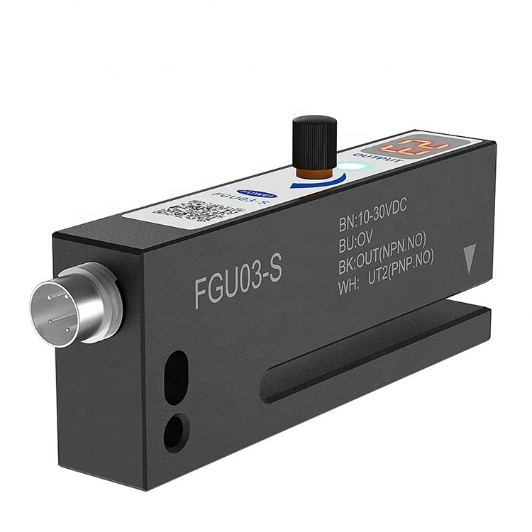 FGU03-S 3mm 슬롯 타입 광전 라벨 센서 알루미늄 합금 투명 라벨 센서 [FUWEI-35]
