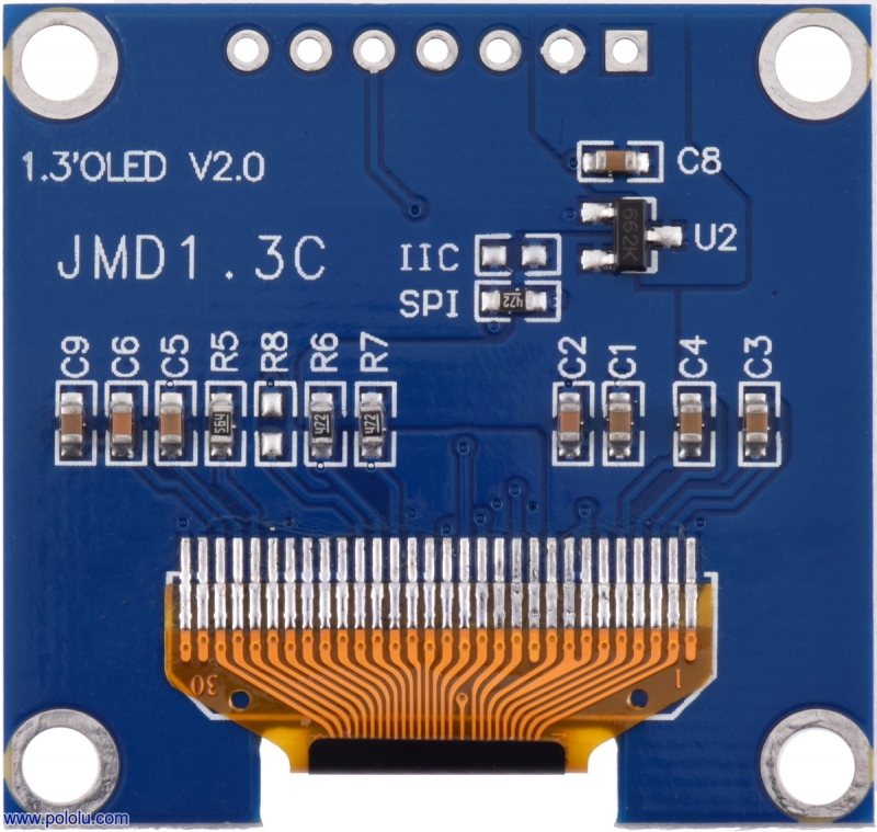 SH1106 128x64 1.3인치 SPI OLED 모듈 (화이트) [PLLU-3760]
