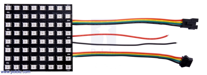 APA102C 5V 8x8(10mm 그리드) RGB LED 플렉시블 패널 [PLLU-2532]