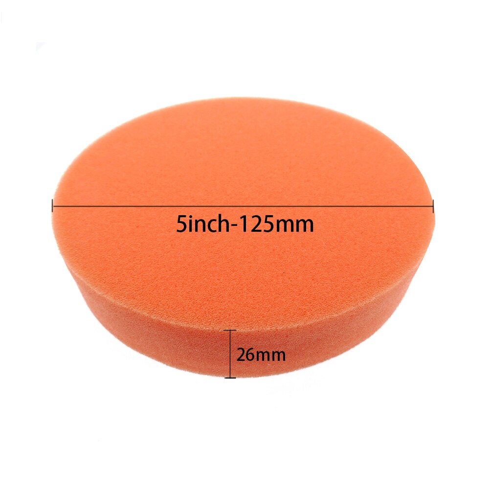 자동차 버프 연마 패드 5 인치 125mm 플랫 폼 스폰지 왁싱 패드 키트 도구 자동차 폴리셔 버퍼 자동 케어 버핑 패드 10 개 [OA54-61]