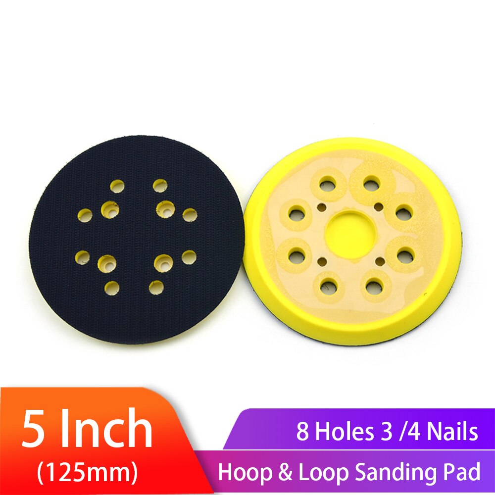 5 인치 125mm 8 홀 3/4 네일 백킹 패드 후크 및 루프 샌딩 패드 에어 샌더 파워 샌더 폴리셔 도구 [OA54-29]