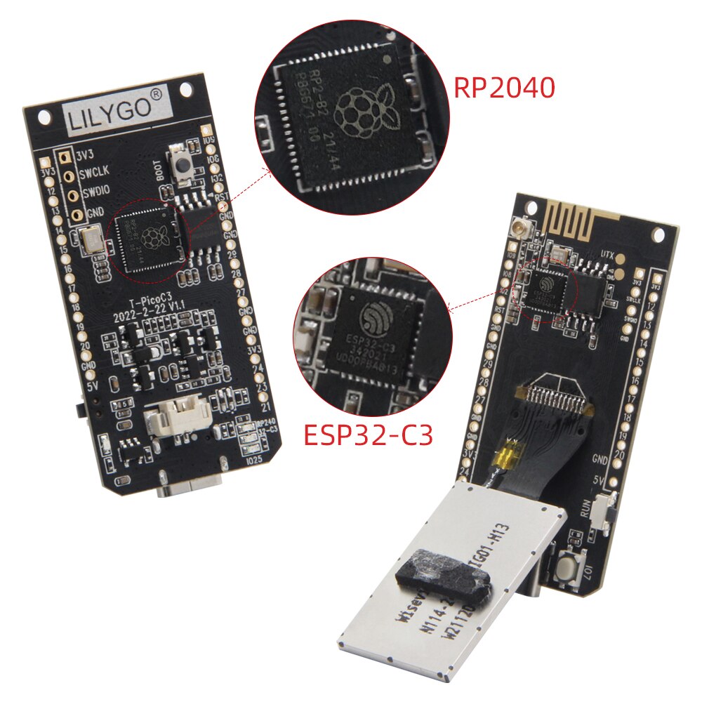 T-PicoC3 ESP32-C3 RP2040 무선 WIFI 블루투스 모듈 개발 보드 Arduino 용 듀얼 MCU 1.14 인치 ST7789V 디스플레이 [LILYGO-30]