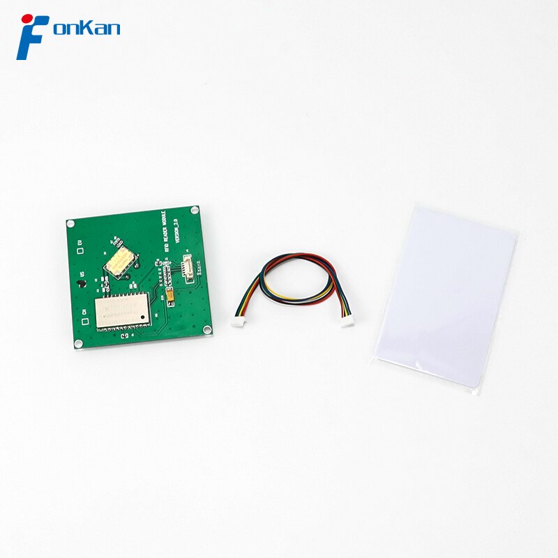 ISO18000-6C UHF RFID 50x50MM 안테나 라스베리 파이 TTL232 3.3V 인터페이스 용 2dbi 안테나가있는 통합 모듈 [FONKAN-10]