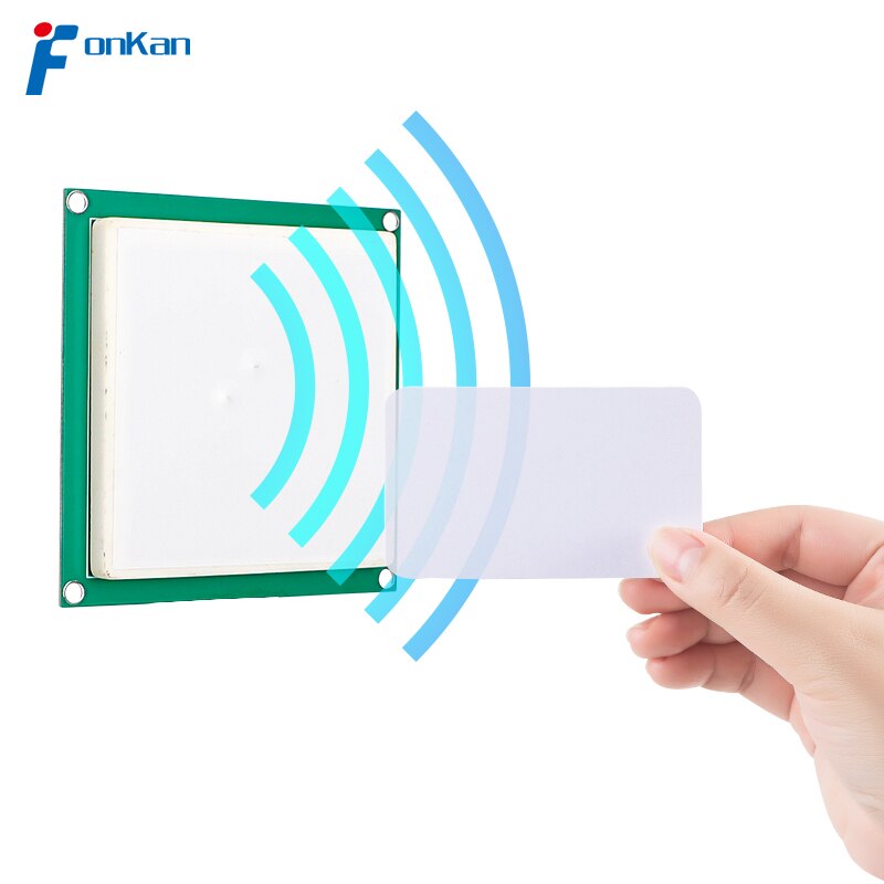ISO18000-6C UHF RFID 50x50MM 안테나 라스베리 파이 TTL232 3.3V 인터페이스 용 2dbi 안테나가있는 통합 모듈 [FONKAN-10]
