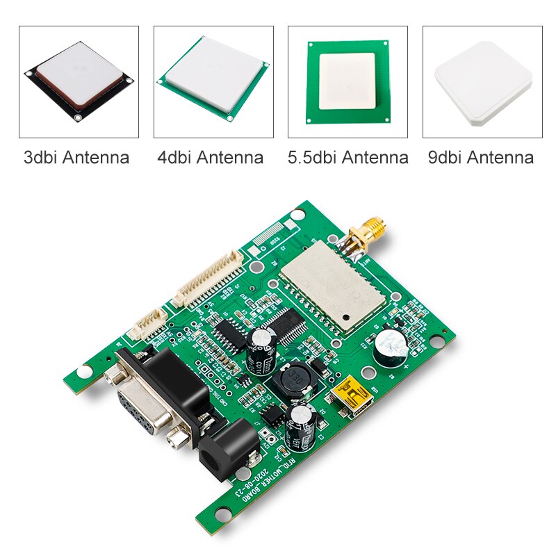 860-960MHz 풀 밴드 USB 및 시리즈 포트 TTL3.3V RFID UHF 모듈 키트 (안드로이드 및 윈도우 시스템 용) [FONKAN-11]