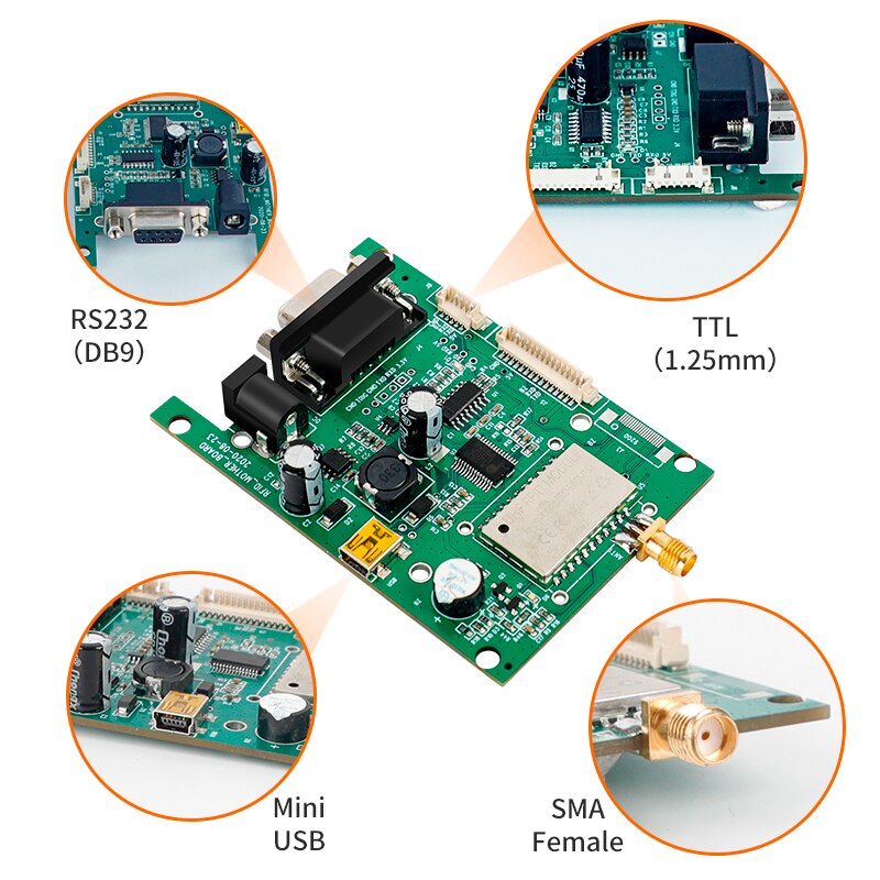 EPC 인코딩 개발 보드 통합 TTL USB UART UHF RFID 리더 모듈 860-960MHz 3dbi 4dbi 5dbi 5.5dbi [FONKAN-14]