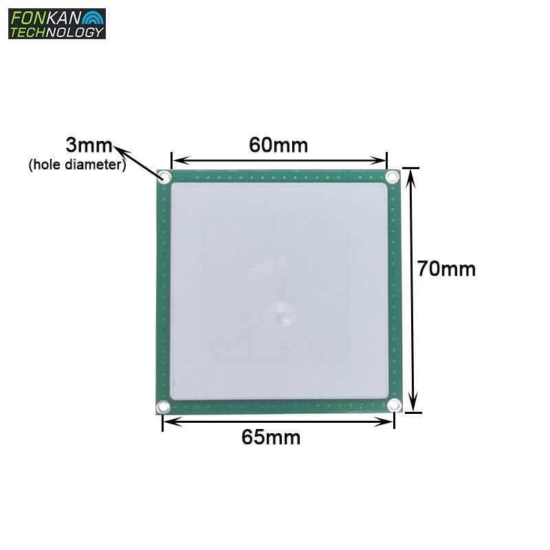 915MHz 4dBi 소형 UHF RFID 세라믹 안테나 60x60mm PCB 크기 70x70mm 10-15cm 케이블 SMA MMCX IPEX TNC [FONKAN-16]