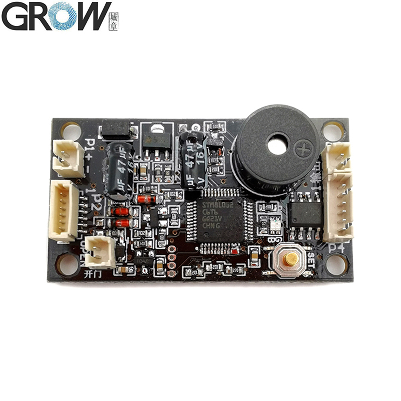 성장 KS200+R502A 4xAA 배터리 또는 DC3.7V-6.5V 모터 출력 원형 링 표시기 빛 지문 액세스 제어 보드 [GROW-51]