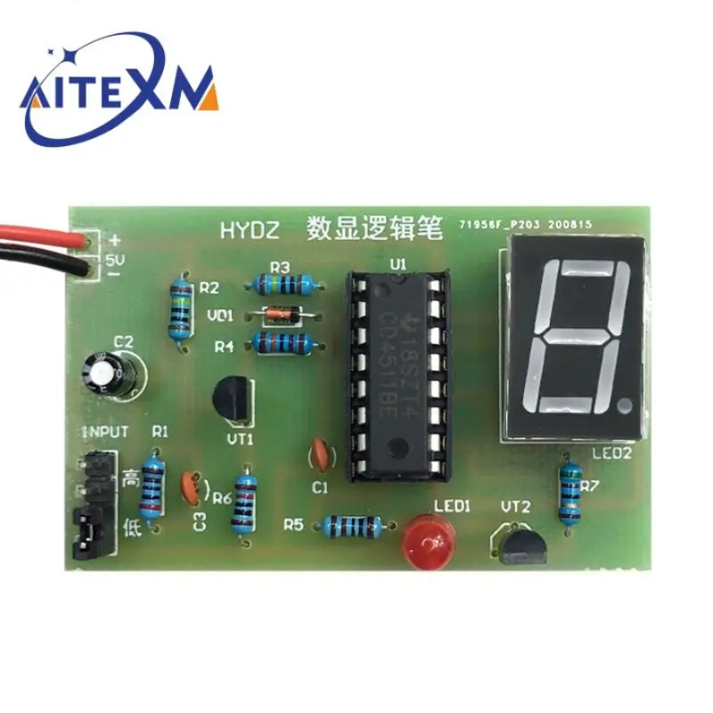 DIY LED PCB 디지털 디스플레이 LED 로직 펜 전자 키트 하이 레벨 및 로우 레벨 테스트 회로 납땜 연습 보드 키트 아두이노 [DIY-02]