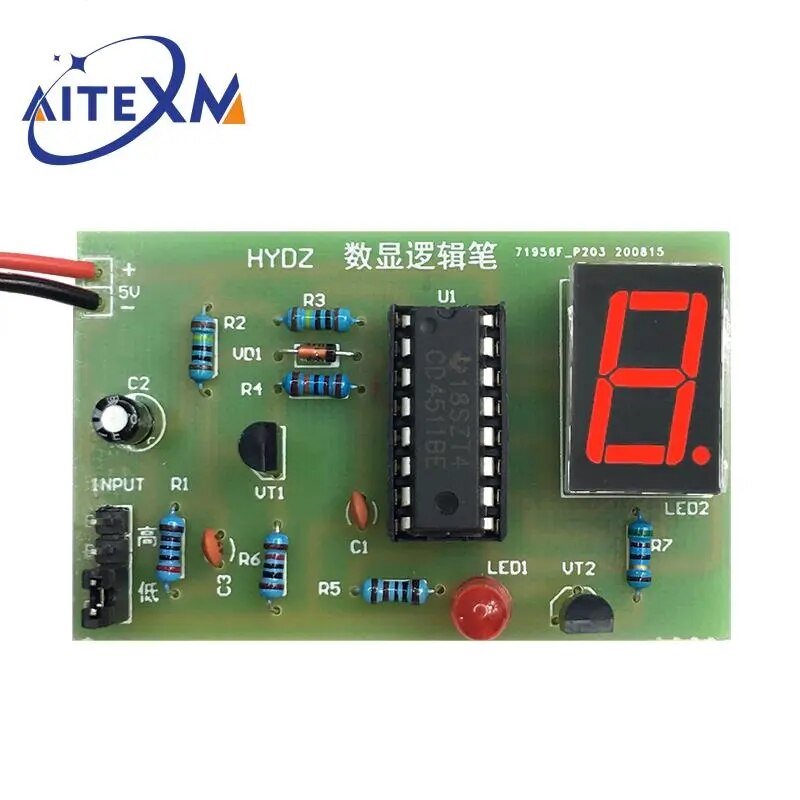 DIY LED PCB 디지털 디스플레이 LED 로직 펜 전자 키트 하이 레벨 및 로우 레벨 테스트 회로 납땜 연습 보드 키트 아두이노 [DIY-02]