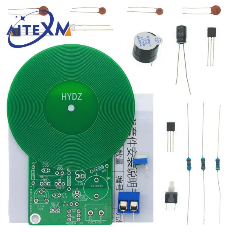 JS-60 DIY 금속 탐지기 키트 전자 키트 DC 3V-5V 60mm 비접촉 센서 보드 모듈 DIY 전자 부품 금속 탐지기 [DIY-03]