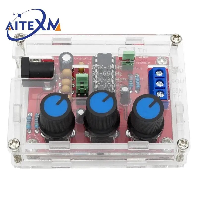 1Hz-1MHz XR2206 기능 신호 발생기 DIY 키트 사인 삼각형 사각 출력 신호 발생기 가변 주파수 진폭 [DIY-08]