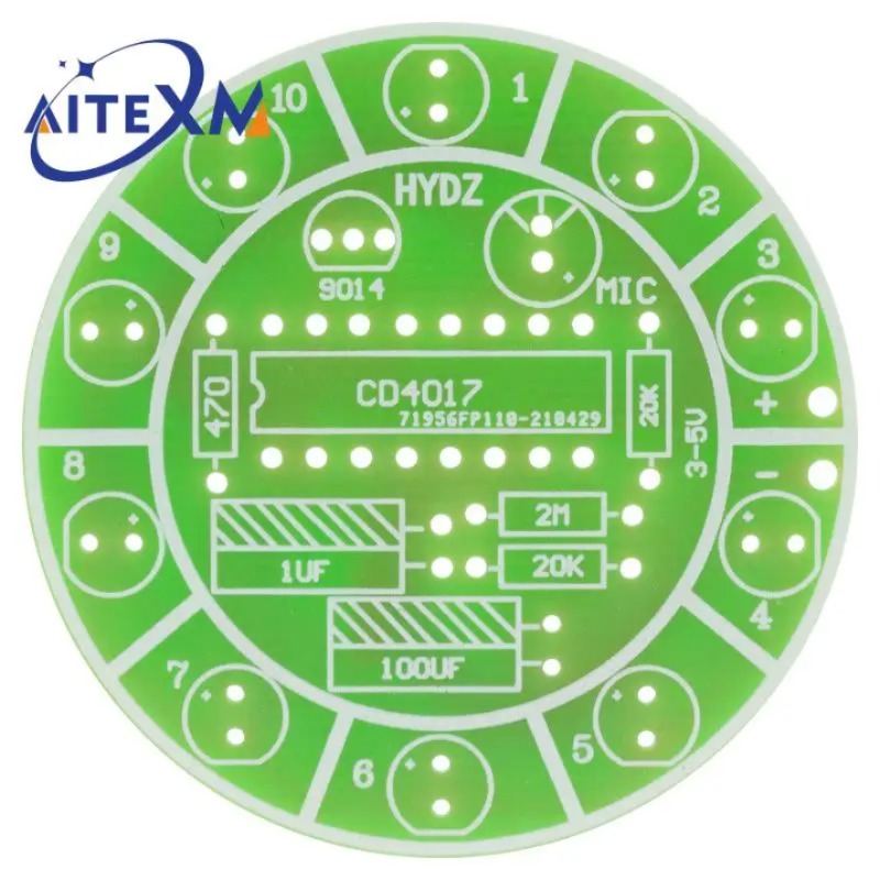 다채로운 음성 제어 회전 LED 조명 키트 CD4017 전자 제조 DIY 키트 예비 부품 학생 실험실 [DIY-10]
