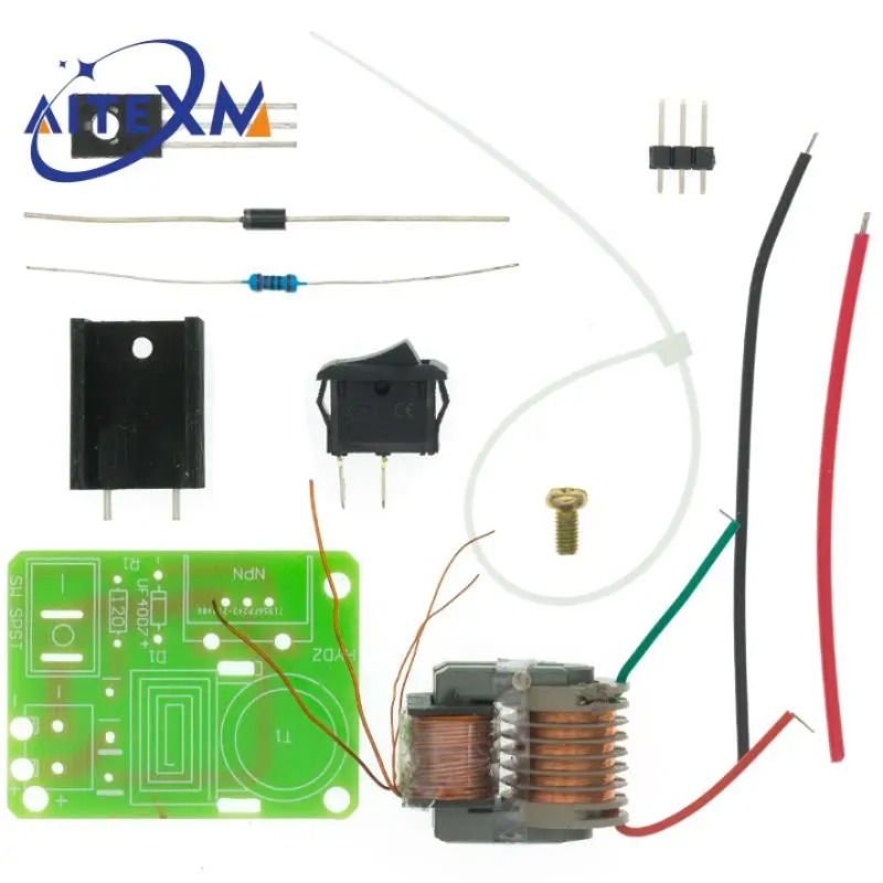 고주파 DC 고전압 아크 점화 발생기 인버터 부스트 스텝 업 18650 DIY 키트 U 코어 변압기 스위트 3.7V 15KV [DIY-11]