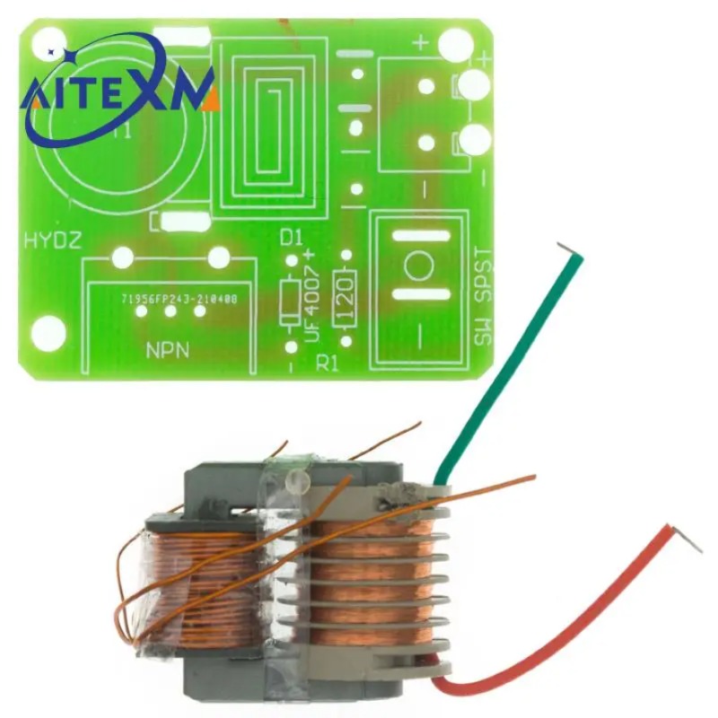 고주파 DC 고전압 아크 점화 발생기 인버터 부스트 스텝 업 18650 DIY 키트 U 코어 변압기 스위트 3.7V 15KV [DIY-11]