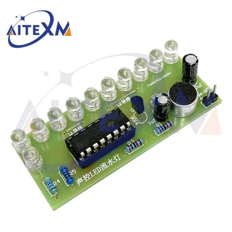 음성 활성화 LED 워터 라이트 키트 CD4017 랜턴 제어 재미있는 전자 생산 교육 교육 DIY 전자 키트 모듈 [DIY-13]