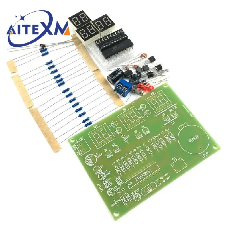 DIY 키트 전자 시계 디지털 튜브 LED 디스플레이 스위트 전자 모듈 부품 및 부품 DC 9V-12V AT89C2051 [DIY-18]