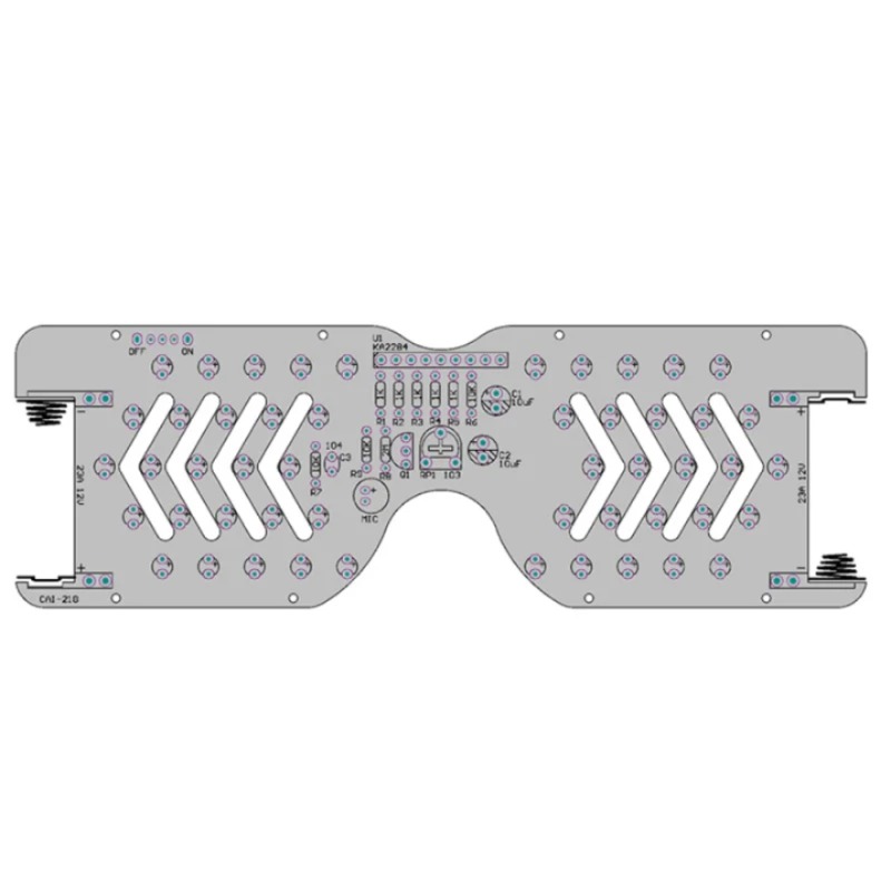 DIY LED 안경 전자 키트 DIY 납땜 프로젝트 연습 납땜 어셈블리 사운드 컨트롤 다이오드 플래시 라이트 안경 [DIY-30]