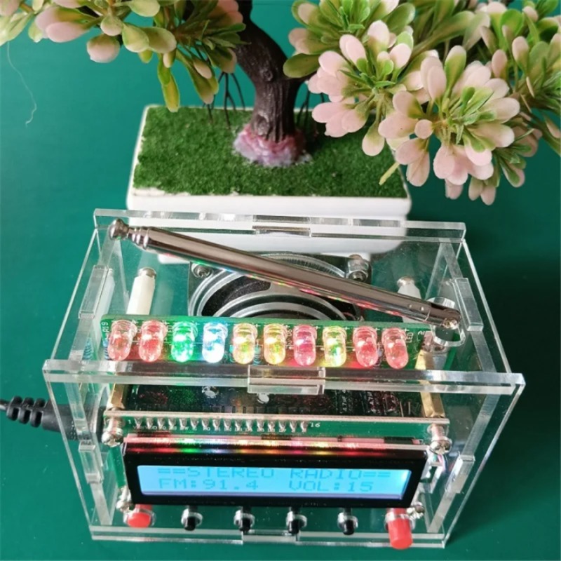 DIY 전자 키트 FM 디지털 라디오 납땜 프로젝트 키트 LCD1602 스크린 디스플레이 연습 납땜 용접 어셈블리 [DIY-32]