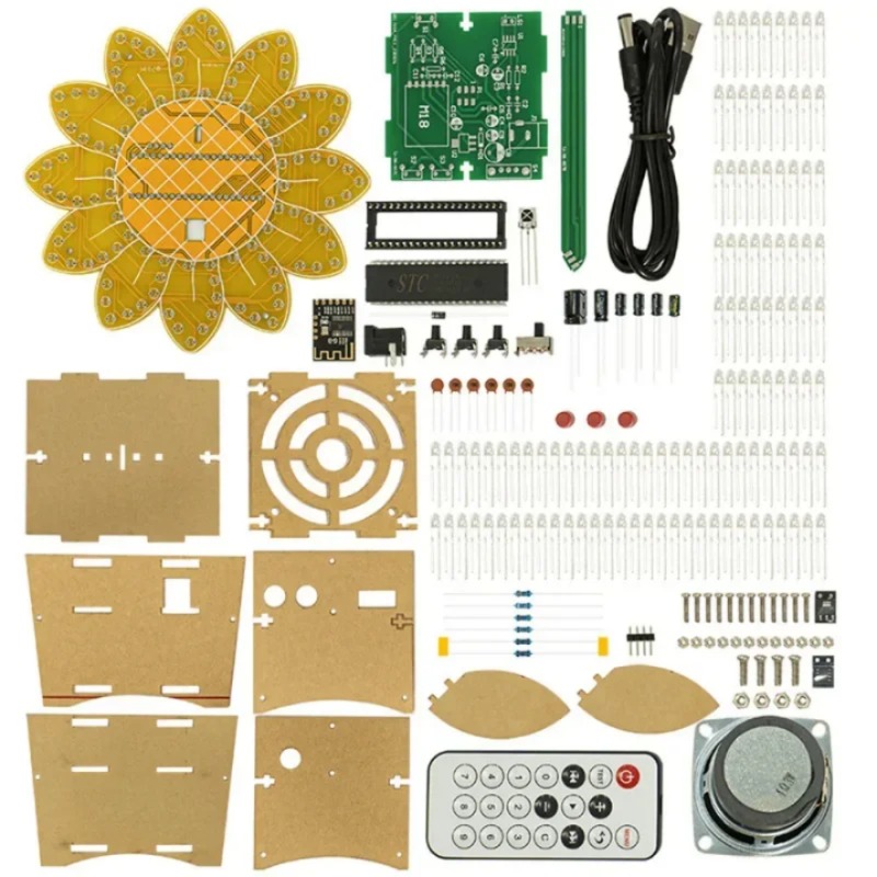 DIY 해바라기 블루투스 스피커 LED 주행등 리모컨 DIY 전자 키트 제작 납땜 프로젝트 DC5V [DIY-41]