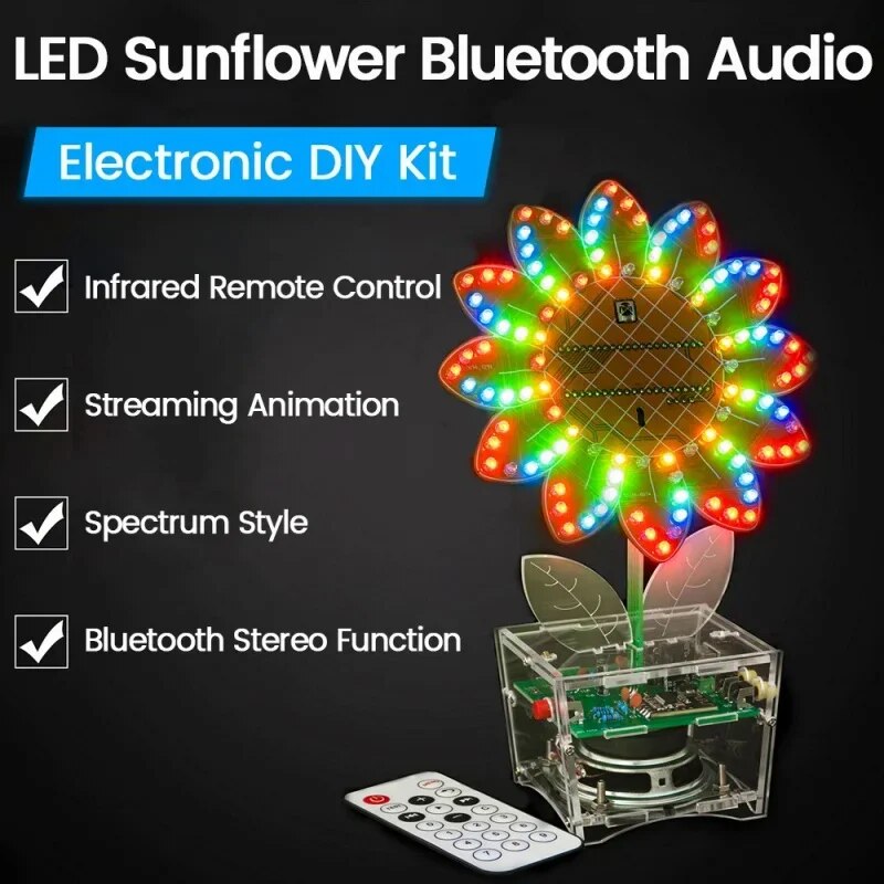 DIY 해바라기 블루투스 스피커 LED 주행등 리모컨 DIY 전자 키트 제작 납땜 프로젝트 DC5V [DIY-41]