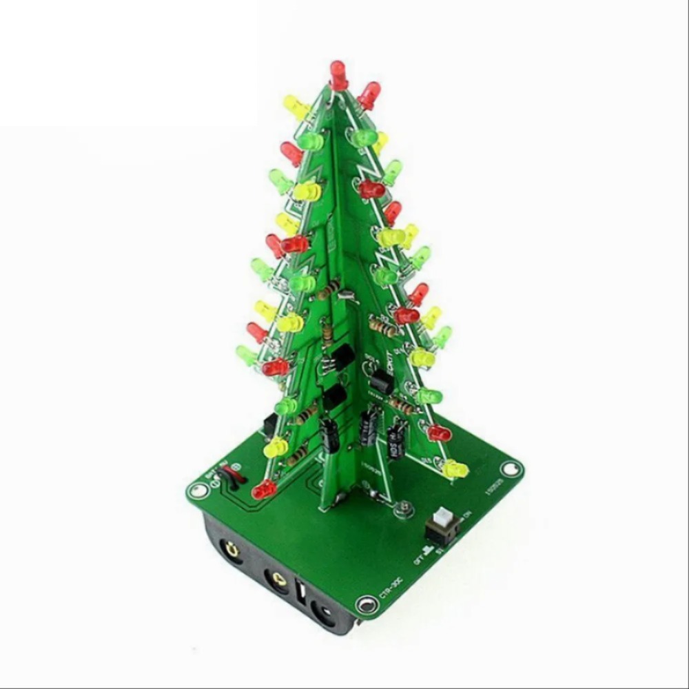 3 차원 3D 크리스마스 트리 LED DIY 키트 레드 그린 옐로우 RGB LED 플래시 회로 키트 전자 재미 스위트 [DIY-47]