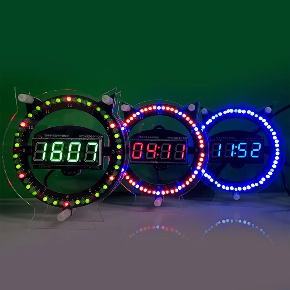 DIY 디지털 LED 디스플레이 모듈 알람 전자 디지털 시계 키트 DIY 전자 납땜 키트 학습 보드 5V [DIY-72]