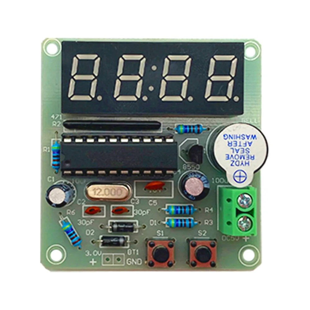 DC 3.3V-5V 0.44 인치 LED 디스플레이 STC12C2052 디지털 4 비트 전자 시계 전자 생산 스위트 DIY 키트 학습 키트 [DIY-80]