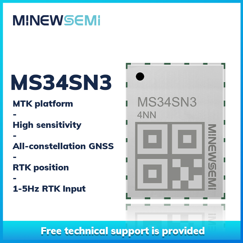 지뢰 MS34SN3 GNSS GPS 모듈 글로벌 감지 L1 + L5 GNSS 모듈 RTK 위치 추적 GNSS 모듈 [Minewsemi-72]