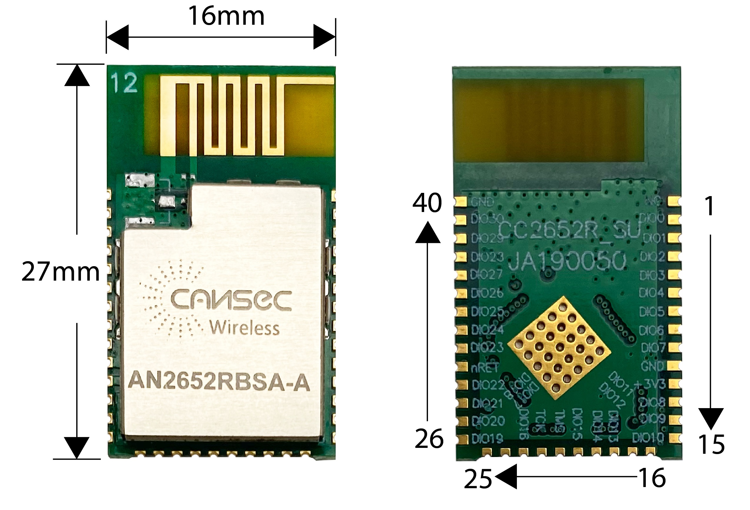 칩 고성능 Mcu 스마트홈 자동화 CC2652RB 지그비 3.0 ble 5.2 미니 2.4GHZ 모듈 AN2652RBSA UA-A [CANSEC-40]