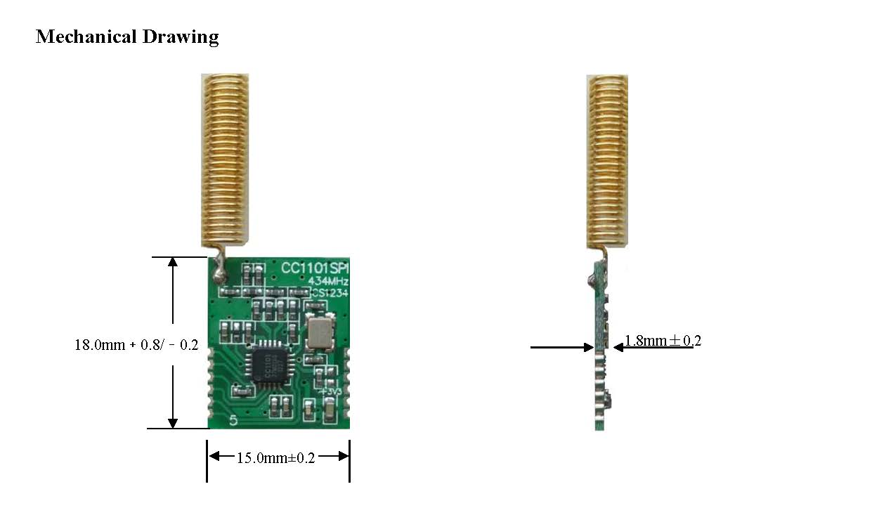 CC1101SPI-868 Ti-CC1101 주파수 대역 434MHz 470MHz 868MHz 915Mh IoT 솔루션 저전력 서브 G 모듈 [CANSEC-48]