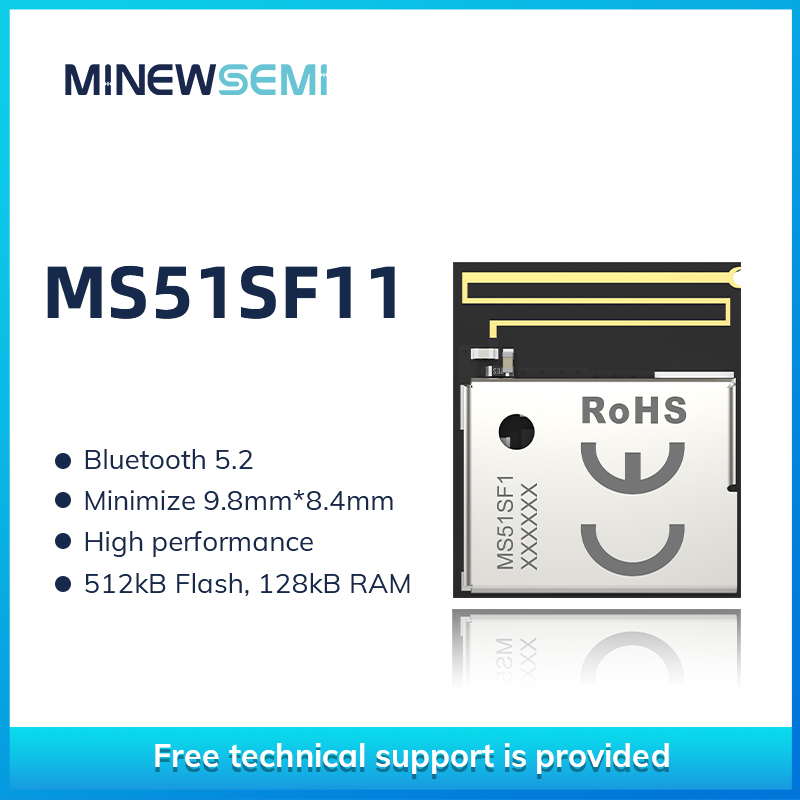 초소형 BLE 모듈 블루투스 5.2 nRF52833 고성능 저에너지 모듈 MS51SF11 [Minewsemi-77]