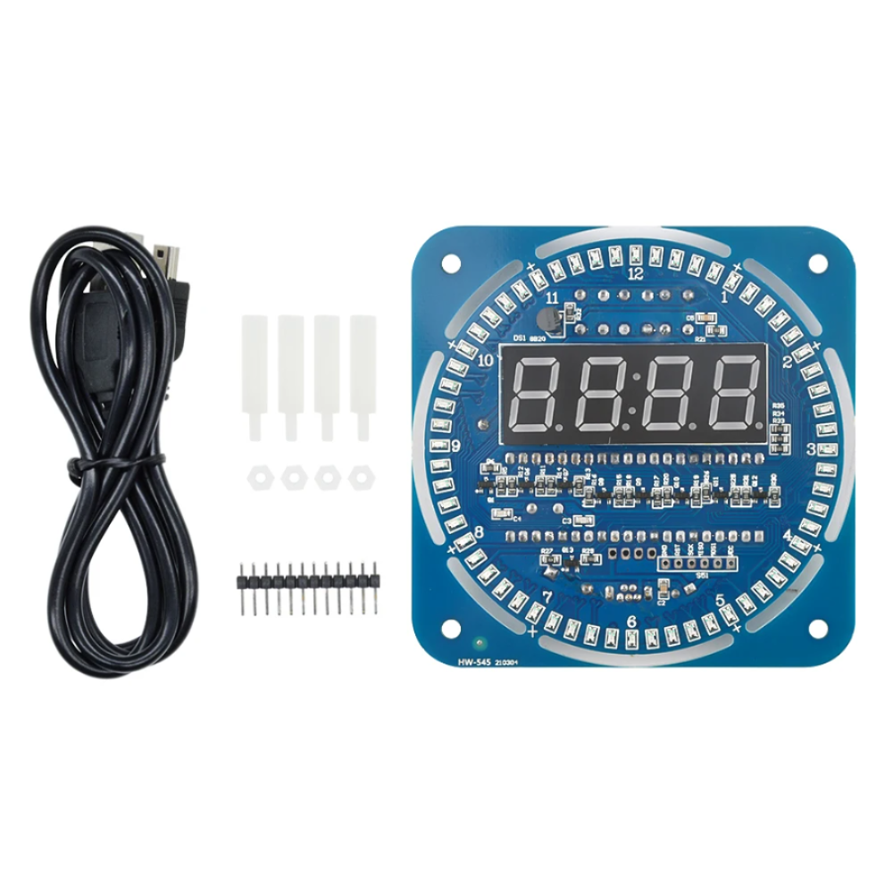 DIY 회전 디지털 LED 디스플레이 모듈 알람 전자 디지털 시계 키트 51 SCM 학습 보드 5V DS1302 [DIY-83]