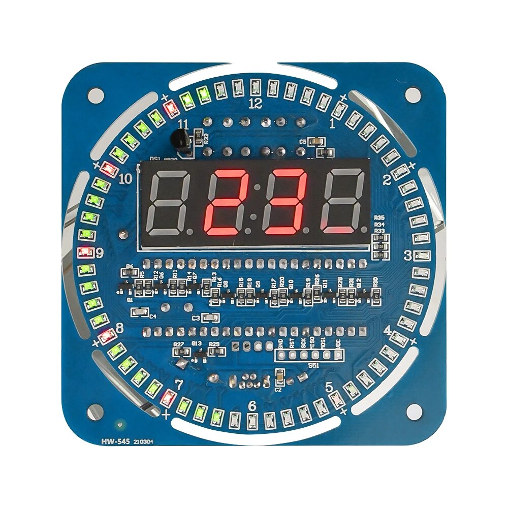 DIY 회전 디지털 LED 디스플레이 모듈 알람 전자 디지털 시계 키트 51 SCM 학습 보드 5V DS1302 [DIY-83]