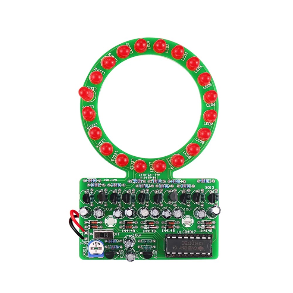 링 모양 그라디언트 LED 워터 램프 DIY 전자 키트 플로우 라이트 DIY 키트 용접 제조 부품 훈련 및 교육용 [DIY-85]