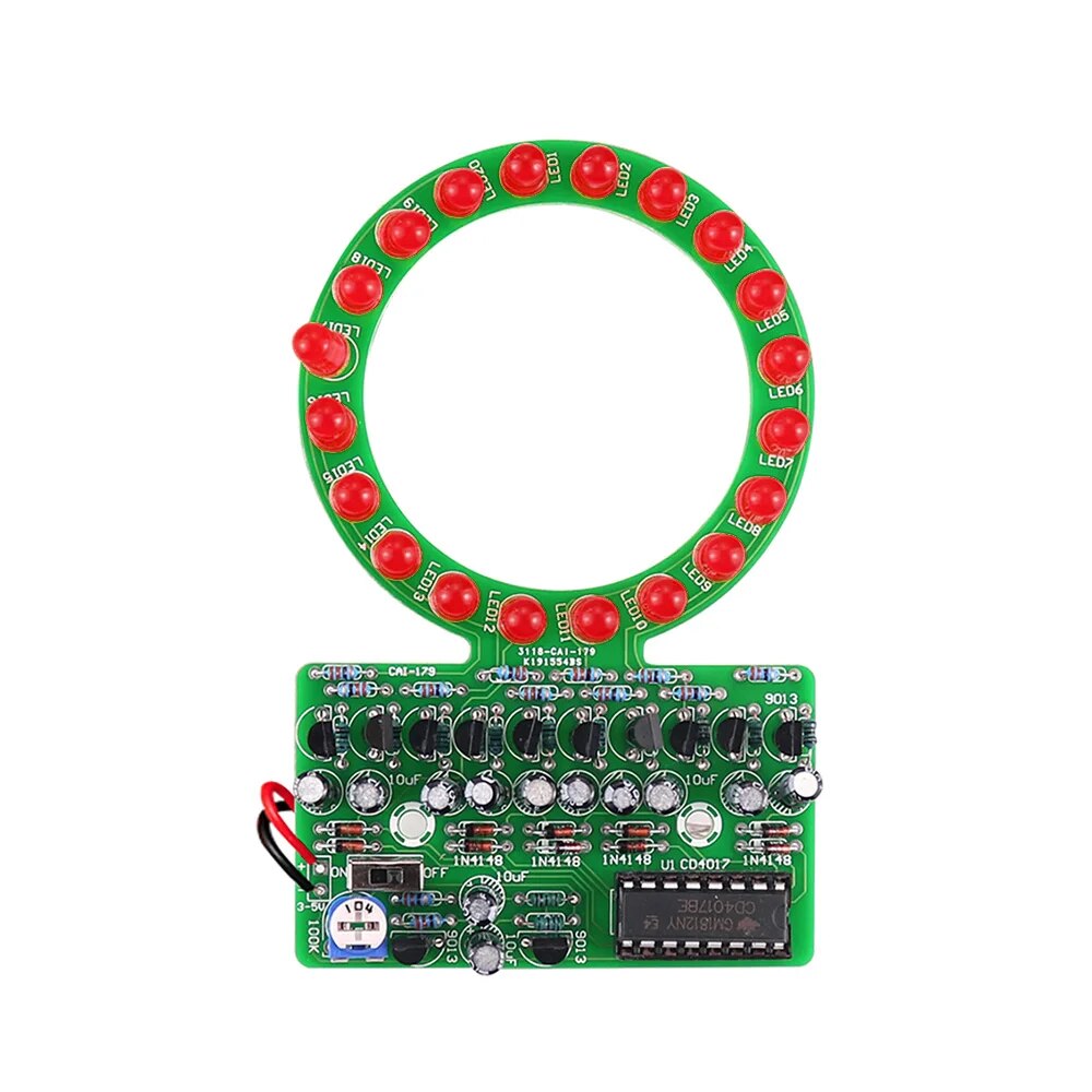 링 모양 그라디언트 LED 워터 램프 DIY 전자 키트 플로우 라이트 DIY 키트 용접 제조 부품 훈련 및 교육용 [DIY-85]