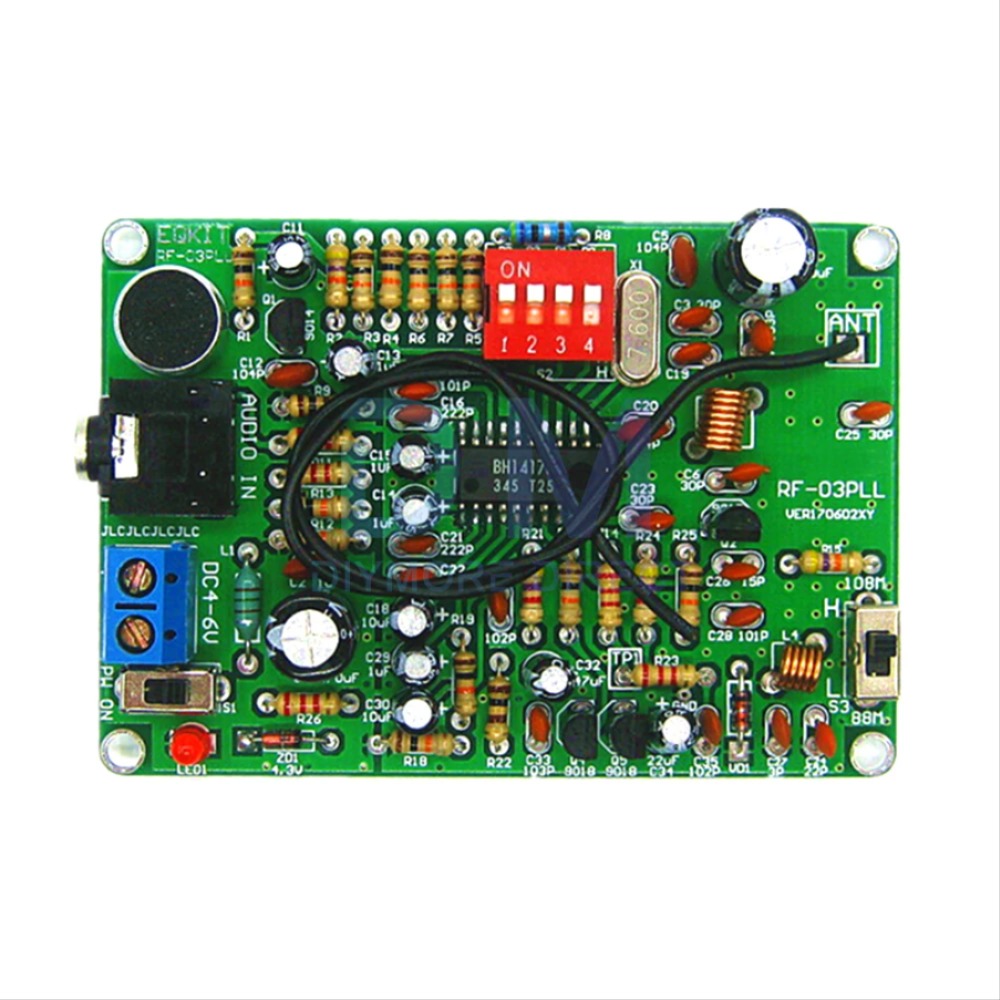 87-108MHz FM 주파수 변조 무선 마이크 모듈 DIY FM 송신기 보드 부품 모듈 DC 4-6V DIY 전자 [DIY-89]