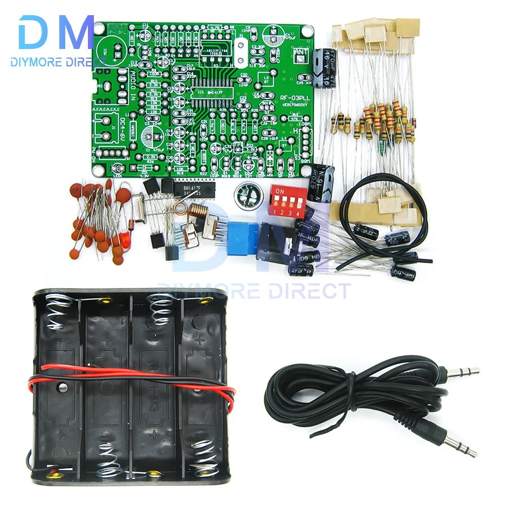 87-108MHz FM 주파수 변조 무선 마이크 모듈 DIY FM 송신기 보드 부품 모듈 DC 4-6V DIY 전자 [DIY-89]